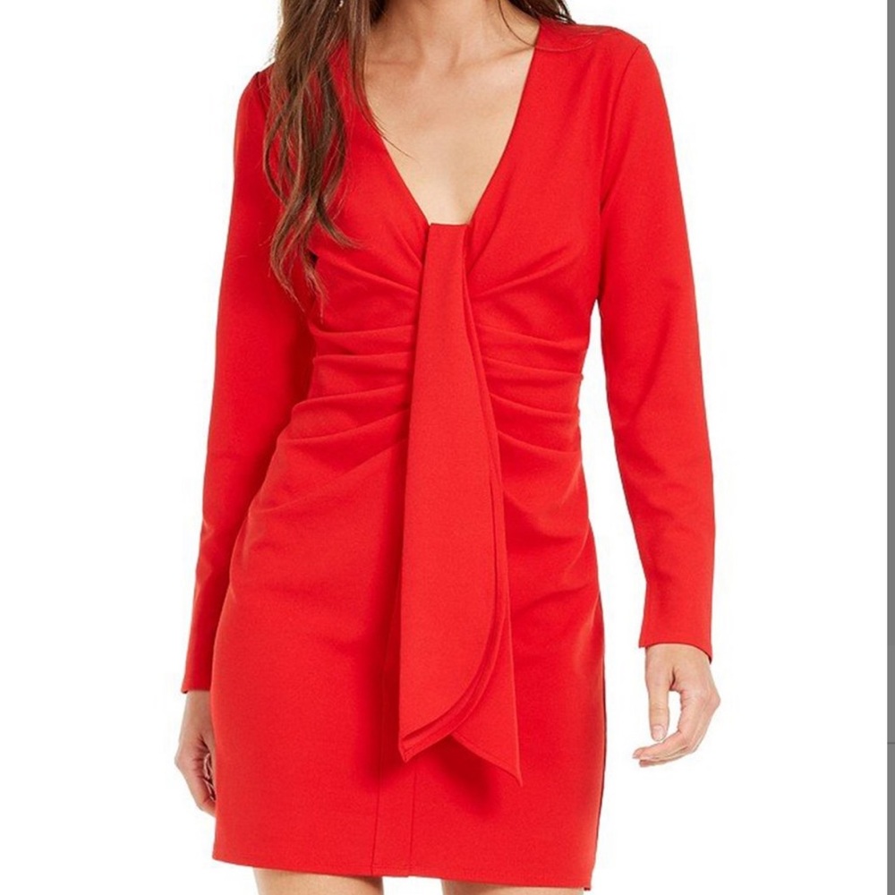 🍂 3/$20 NWOT Red Drape Front Sheath Dress by INC